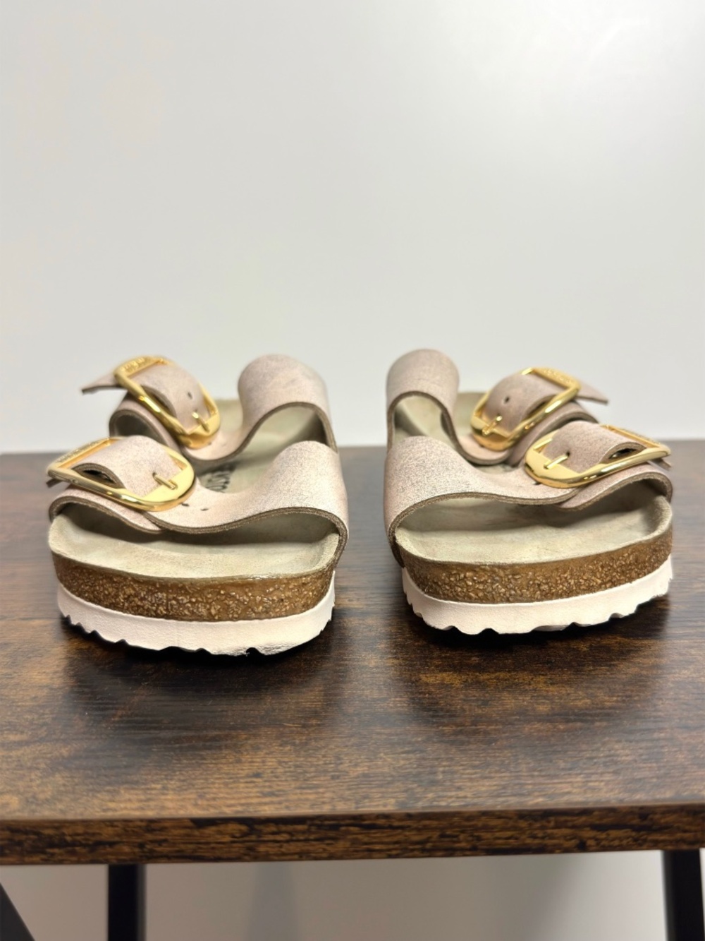 Birkenstock Arizona Big Buckle Sandals Metallic Rose Gold - Picture 4 of 6